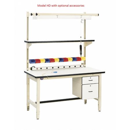 Pro-Line Bolted Workbenches, Laminate, 72" W, 30" to 36" Height, 5000 lb., Straight HD7230P/H11/HDLE