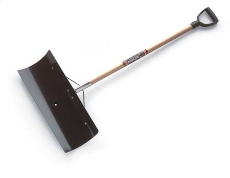 TRUE TEMPER Snow Shovel, 42 in Wood D-Grip Handle, Steel Blade Material, 24 in Blade Width 1639300