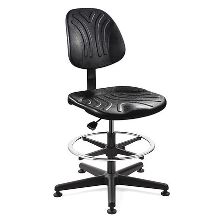 Bevco Polyurethane Task Chair, 21" to 31", No Arms, Black 7500D