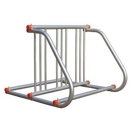 ZORO SELECT Bike Rack, 2-Sided, 6-Bike, 39-1/2 in., Slvr 8AN88