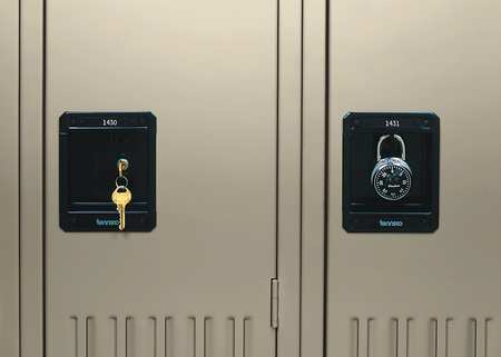 Tennsco Box Locker, 12 in W, 15 in D, 78 in H, (1) Wide, (6) Openings, Gray BS6-121512-1MG