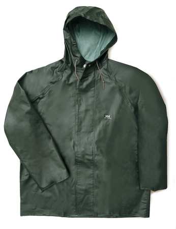HELLY HANSEN Rain Jacket with Hood, Green, M 70300_490-M