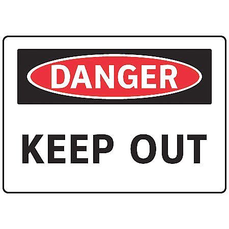 ELECTROMARK Danger Sign, 7 in Height, 10 in Width, Aluminum, English S165FA