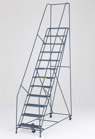 Ballymore 153 in H Steel Rolling Ladder, 12 Steps, 450 lb Load Capacity 123214X