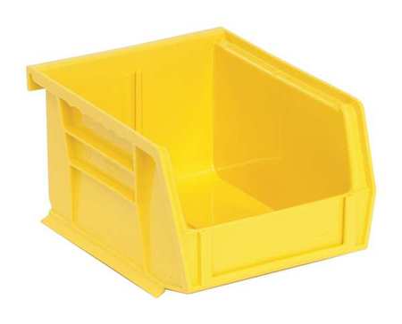 Quantum Storage Systems 10 lb Hang & Stack Storage Bin, Polypropylene, 4 1/8 in W, 3 in H, 5 3/8 in L, Yellow QUS210YL