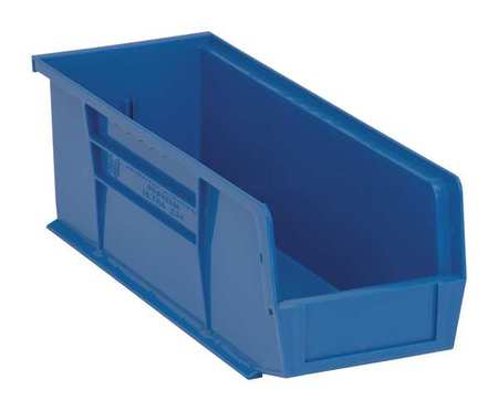 QUANTUM STORAGE SYSTEMS 50 lb Hang & Stack Storage Bin, Polypropylene, 5 1/2 in W, 5 in H, Blue, 14 3/4 in L QUS234BL