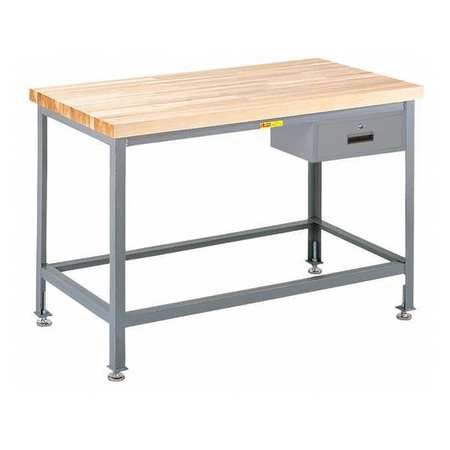 LITTLE GIANT Leveling Feet Workbench, Butcher Block, 24 in W, 32 in to 35 in Height, 2,000 lb, Straight WT2424-LL-DR