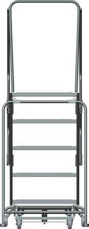 Ballymore 83 in H Steel Rolling Ladder, 5 Steps, 450 lb Load Capacity WA053214P