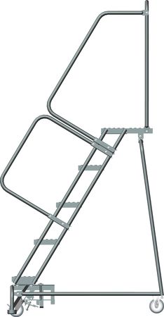 Ballymore 83 in H Steel Rolling Ladder, 5 Steps, 450 lb Load Capacity WA053214P