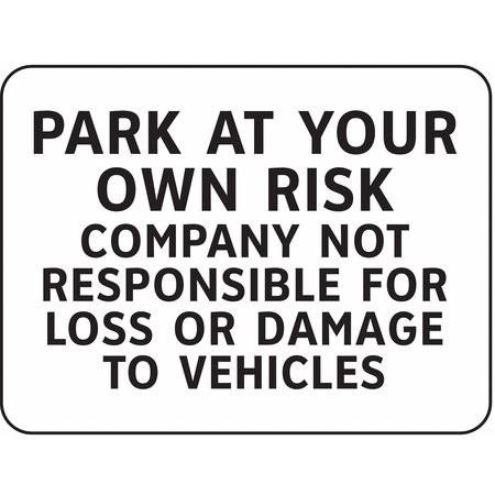 ELECTROMARK Parking Lot Damage & Theft Advisory Parking Sign, 14 in W, 10 in H, Plastic S1414P10
