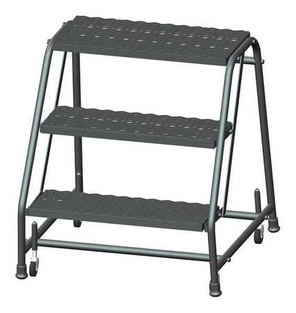 BALLYMORE 28 1/2 in H Steel Rolling Ladder, 3 Steps, 450 lb Load Capacity 326X
