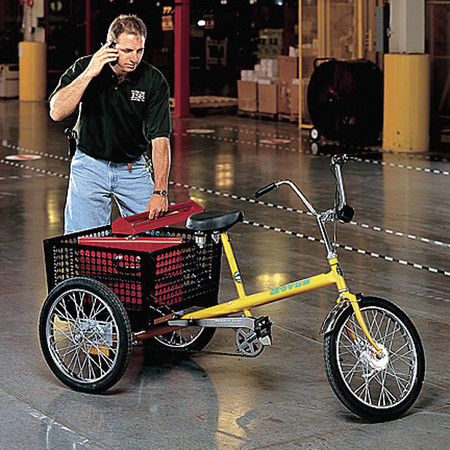 Worksman Tricycle, 20 In Wheel, Yellow M2020-CB-YEL