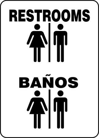 ACCUFORM Spanish-Bilingual Restroom Sign, SBMRST528VP SBMRST528VP