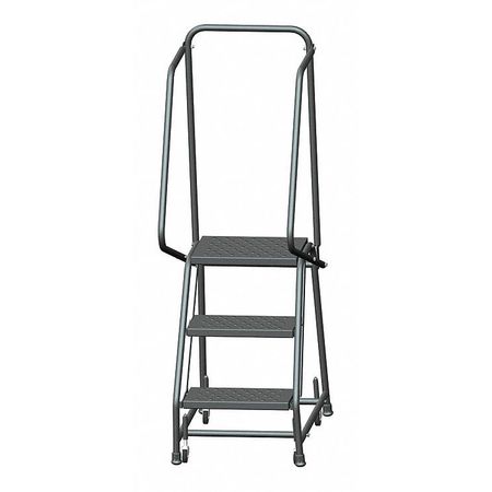 Ballymore 58 1/2 in H Steel Rolling Ladder, 3 Steps, 450 lb Load Capacity H318P