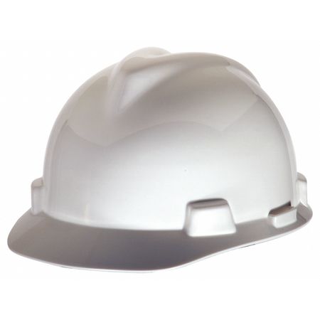 Msa Safety Front Brim Hard Hat, Type 1, Class E, Pinlock (4-Point), White 473284