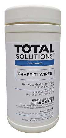 ATHEA LABORATORIES Graffiti Wipes, Purple, Canister, Polypropylene, 40 Wipes, 12 in x 9 1/2 in, Mild Odor 1447/40