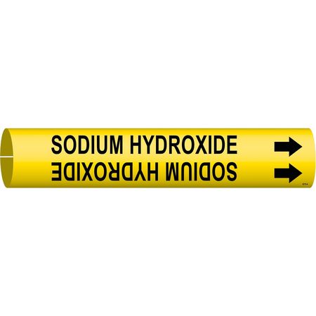BRADY Pipe Mrkr, Sodium Hydroxide, 3/4to1-3/8 In 4275-A