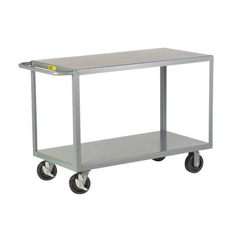 LITTLE GIANT Flat Handle Utility Cart, Steel, 2 Shelves, 3,600 lb 2G24486PHBK