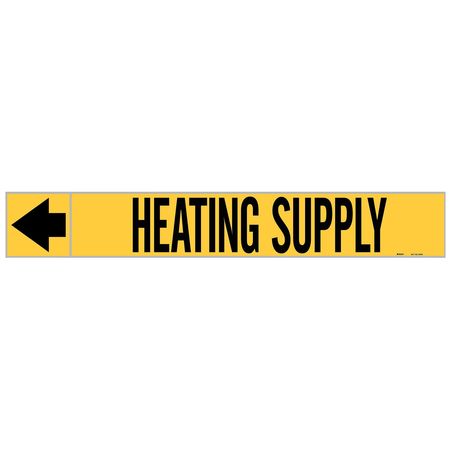 BRADY Pipe Marker, Heating Supply, 1 In.H 20436