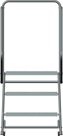 Ballymore 58 1/2 in H Steel Rolling Ladder, 3 Steps, 450 lb Load Capacity H326G