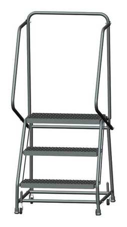 Ballymore 58 1/2 in H Steel Rolling Ladder, 3 Steps, 450 lb Load Capacity H326G
