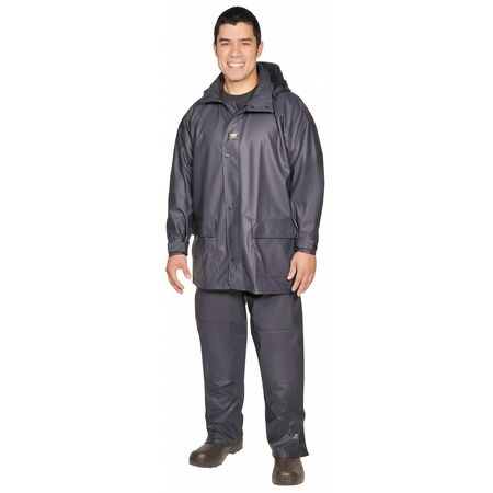 HELLY HANSEN Rain Jacket with Hood, Navy, 2XL 70148_590-2XL