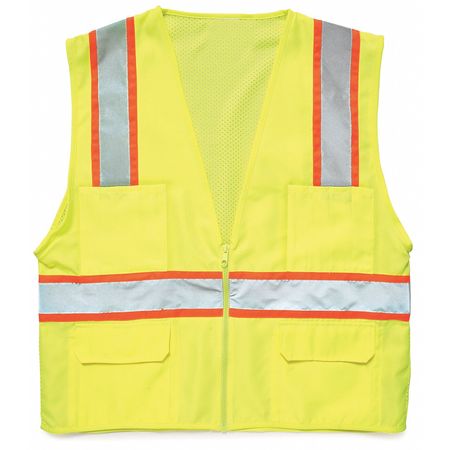 KISHIGO 2XL Class 2 High Visibility Vest, Lime 1163-2X