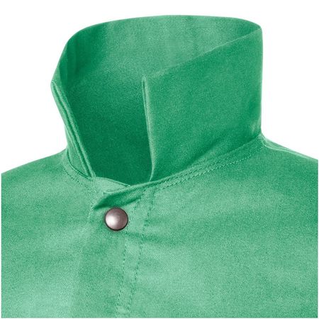 Steiner Welding Jacket, 30 in L, Cotton, Snaps, Green, XL 1030-X