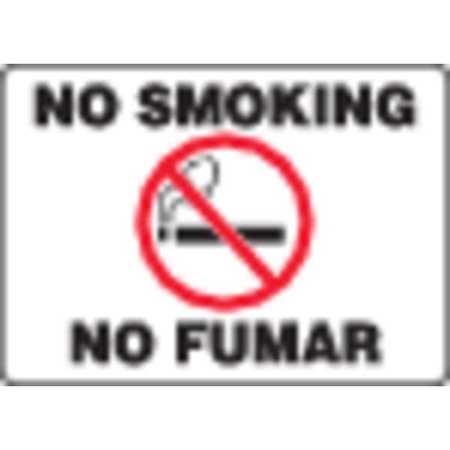 ACCUFORM No Smoking Sign, 10" H, 14 in W, Rectangle, English, Spanish, SBMSMK948MVA SBMSMK948MVA