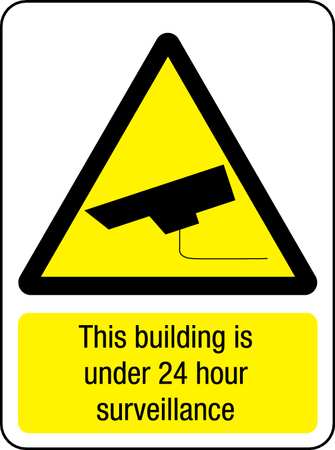 Electromark Security Sign, 24 in Height, 18 in Width, Plastic, English S1294R