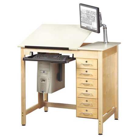 Diversified Spaces Drawing Table, 30" D X 42" W X 39-3/4" H, Almond, Plastic Laminate CDTC-71