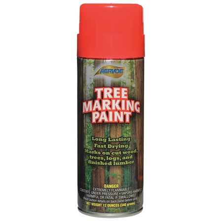 Aervoe Tree Marking Paint, 12 oz., Fluorescent Red, Solvent -Based 690 FLRED