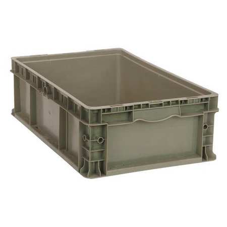 Quantum Storage Systems Straight Wall Container, Gray, Polyethylene, 24 in L, 15 in W, 9 1/2 in H RSO2415-9