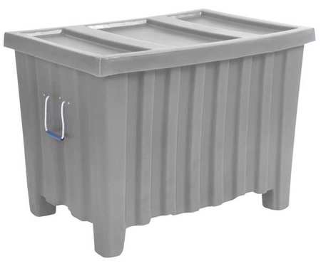 MYTON INDUSTRIES Gray Bulk Container, Plastic, 14 cu ft Volume Capacity MTE-2LGRAY