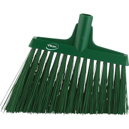 Remco 11 51/64 in Sweep Face Angle Broom, Synthetic, Green 29142