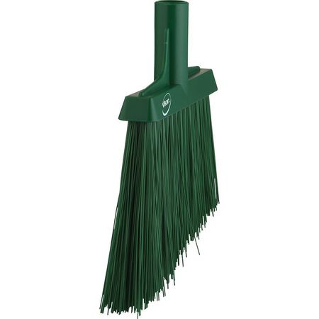 Remco 11 51/64 in Sweep Face Angle Broom, Synthetic, Green 29142
