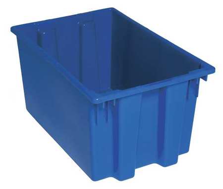 QUANTUM STORAGE SYSTEMS Stack & Nest Container, Blue, Polyethylene, 23 1/2 in L, 15 1/2 in W, 12 in H SNT240BL