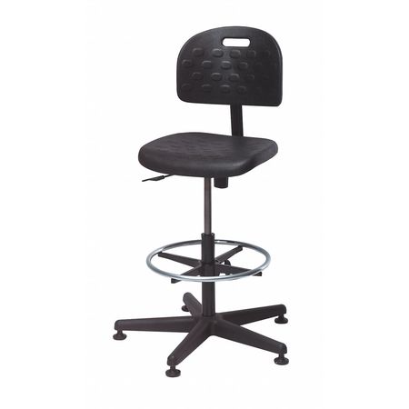 Bevco Task Chair, Polyurethane, 22-1/2" to 32" Height, No Arms, Black V7507CC