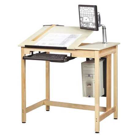 Diversified Spaces Drawing Table, 30" D X 42" W X 39-3/4" H, Almond, Plastic Laminate CDTC-70