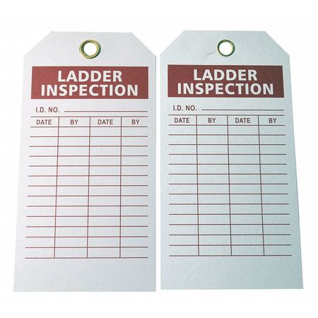 ZORO SELECT Lad Inspection Tag, 5-3/4 x 3 In, PK100 9K964