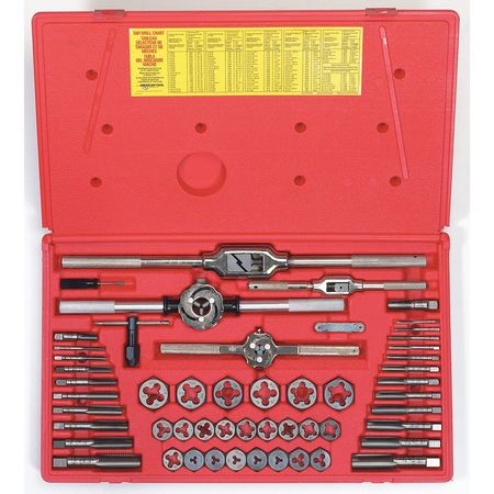 Irwin Drill Bit, Tap, and Die Set, 117 Pieces, 36 Drills, 34 Taps, 34 Dies in Set, Hex, High Carbon Steel 26377