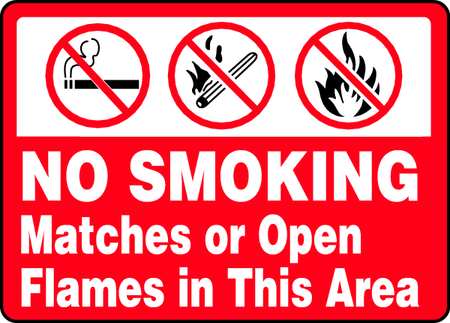ACCUFORM No Smoking Sign, 10" H, 14 in W, Rectangle, English, MSMG505VA MSMG505VA
