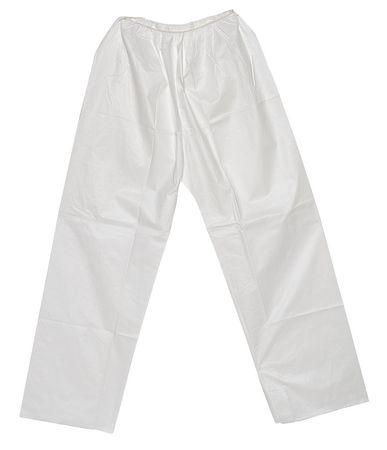 ZORO SELECT Disposable Pants , L , White , Microporous Fabric , Elastic Waist PANT-KG-L