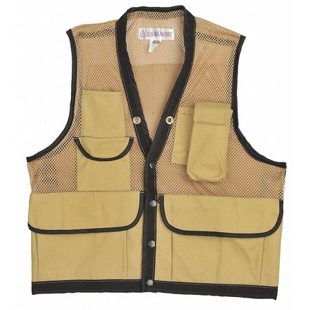FIELDPRO Field Vest, M, Tan, Cotton, Zipper 105153M