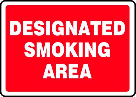 ACCUFORM Smoking Area Sign, 10" H, 14 in W, Rectangle, English, MSMK403VA MSMK403VA