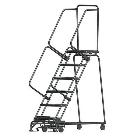 Ballymore 93 in H Steel Rolling Ladder, 6 Steps, 450 lb Load Capacity WA063214G