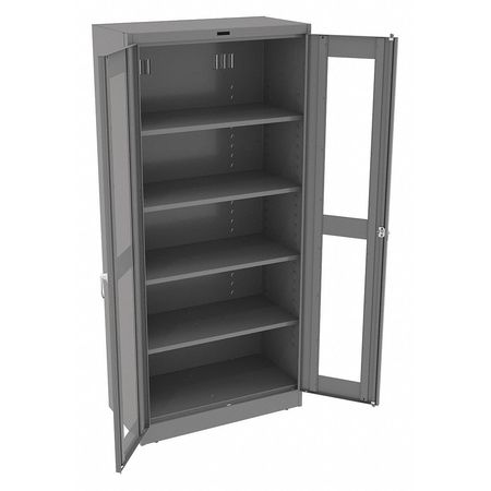 TENNSCO 22 ga. ga. Steel Storage Cabinet, 36 in W, 78 in H, Stationary CVD7824 MED GREY