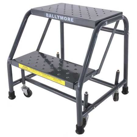 Ballymore 19 in H Steel Rolling Ladder, 2 Steps, 450 lb Load Capacity 218P