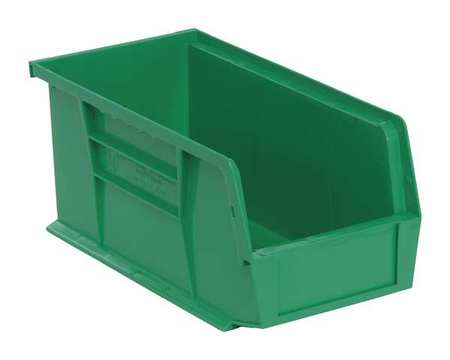 Quantum Storage Systems 30 lb Hang & Stack Storage Bin, Polypropylene, 5 1/2 in W, 5 in H, Green, 10 7/8 in L QUS230GN