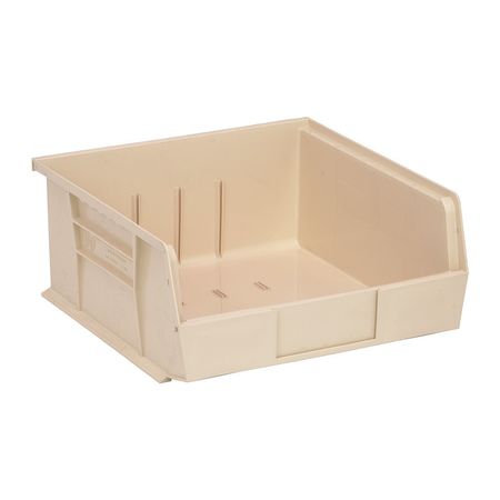 Quantum Storage Systems 50 lb Hang & Stack Storage Bin, Polypropylene, 11 in W, 5 in H, Ivory, 10 7/8 in L QUS235IV